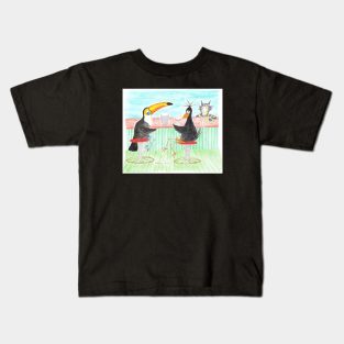 Crow Toucan Barcat large drink Kids T-Shirt